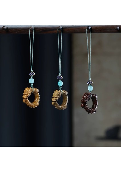 Yeşil Sandal Ağacı Sandal Ağacı Oyma Sevimli Hayvan Kolye Diy Yaratıcı Çanta Araba Anahtarlık Cep Telefonu Zinciri Kolye Aksesuarları (Yurt Dışından)
