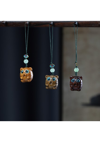 Yeşil Sandal Ağacı Sandal Ağacı Oyma Sevimli Hayvan Kolye Diy Yaratıcı Çanta Araba Anahtarlık Cep Telefonu Zinciri Kolye Aksesuarları (Yurt Dışından)