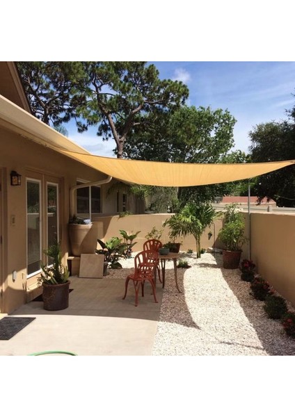 Gölgelik File – 180 gr 95LIK Mahremiyet Filesi – Şeritli Halkalı – Krem Renk - 3 Metre x 3.5 Metre