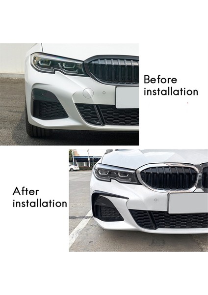 Araba Ön Tampon Ayırıcı Spoiler Trim Sis Farı Canard Bmw 3 Serisi G20 M Sport 320I 325I 2019-2022, A (Yurt Dışından)