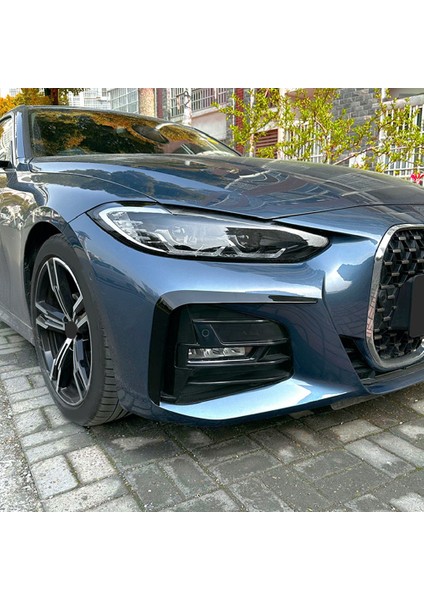 Araba Parlak Siyah Ön Sis Lambası Trim Çerçeve Kapak Trim Çıkartmalar Bmw 4 Serisi Için G22 G23 G26 M Spor 2020-2023 (Yurt Dışından)