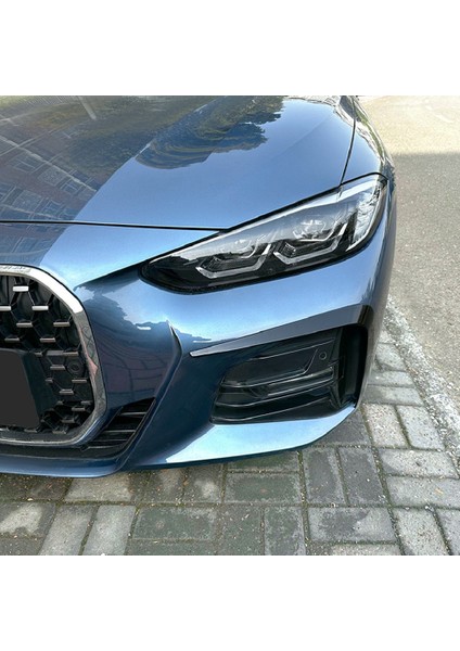 Araba Parlak Siyah Ön Sis Lambası Trim Çerçeve Kapak Trim Çıkartmalar Bmw 4 Serisi Için G22 G23 G26 M Spor 2020-2023 (Yurt Dışından)