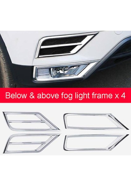 Araba Ön Tampon Izgarası Sis Aydınlatma Koruması Trim Sis Lambası Krom Styling Dekorasyon Volkswagen Vw Tiguan 2017 2018 2019 (Yurt Dışından)