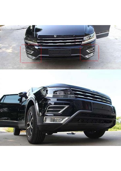 Araba Ön Tampon Izgarası Sis Aydınlatma Koruması Trim Sis Lambası Krom Styling Dekorasyon Volkswagen Vw Tiguan 2017 2018 2019 (Yurt Dışından)