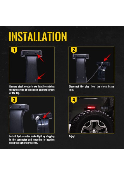 Araba LED Üçüncü Fren Kuyruk Lambaları Jeep Wrangler Jk 07-18 Için Yüksek Dağı Stop Lambaları (Yurt Dışından) fırsatları