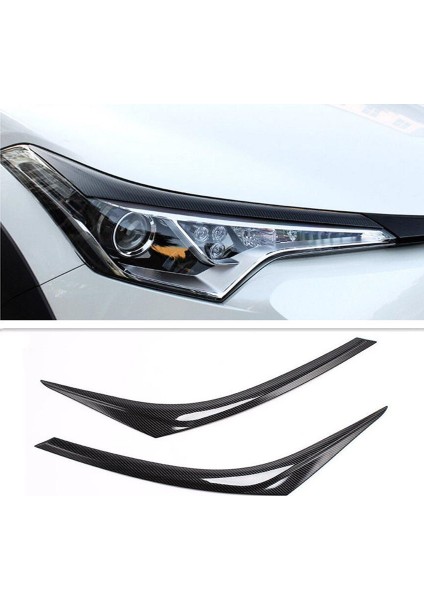 Toyota Chr Ch-R 2016-18 Için Karbon Fiber Ön Far Kaş Kapağı Trim (Yurt Dışından)