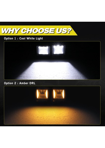 Araba 2 Inç Yüksek Güç Spot Işığı Off-Road Kamyonet Motosiklet Utv Atv 2 Inç Gündüz Küçük Işık E-Mark E24 (Yurt Dışından) fırsatları