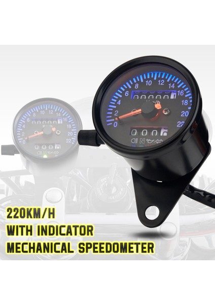 Cafe Racer Retro Motosiklet Modifiye Ölçer LED Göstergesi Mekanik Kilometre Kilometre Sayacı 220 Km/h (Yurt Dışından) modelleri