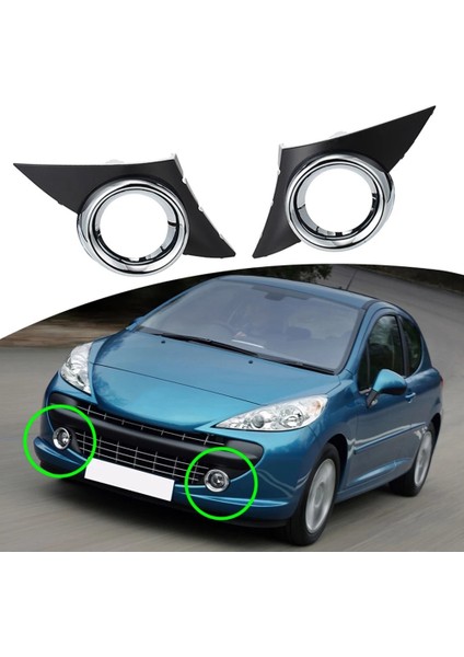 Araba Ön Sağ Sis Aydınlatma Koruması Krom Sis Farları Çerçeve Izgara Oto Aksesuarları Peugeot 207 Sport 2006-2009 Için (Yurt Dışından) fiyatları