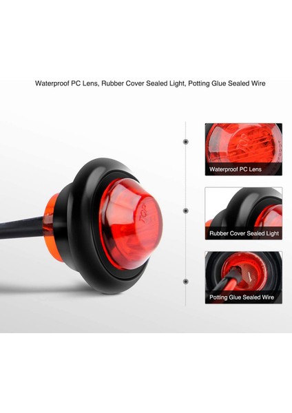 10 Adet 3/4 Inç Yuvarlak LED Gümrükleme Işıkları Kamyon Yan Işıklar Kamyon Rv Araba Otobüs Römork Karavan Için LED Yan Sinyal Işıkları (Yurt Dışından) fiyatları