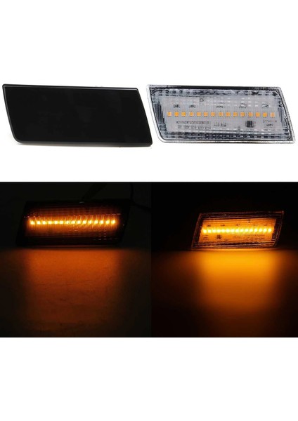 Adet LED Yan Sinyal Lambası Amber Ön Tampon Dönüş Sinyal Işığı Chrysler 300 300C 2005-2010 Füme Siyah (Yurt Dışından) modelleri