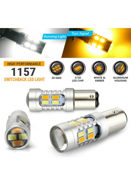 Adet T20 7443 W21/5W 5630 Ampuller Çift Renkli LED Ampul Canbus Araba Dönüş Sinyal Lambası (Yurt Dışından)