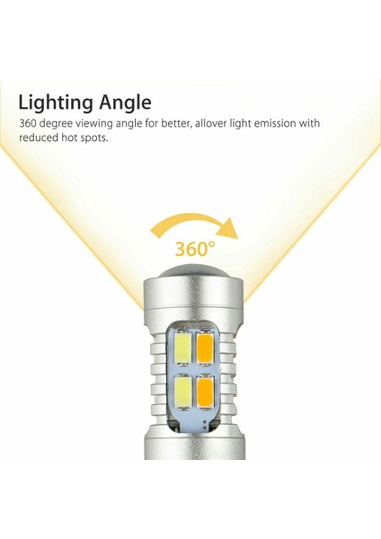 Adet T20 7443 W21/5W 5630 Ampuller Çift Renkli LED Ampul Canbus Araba Dönüş Sinyal Lambası (Yurt Dışından)