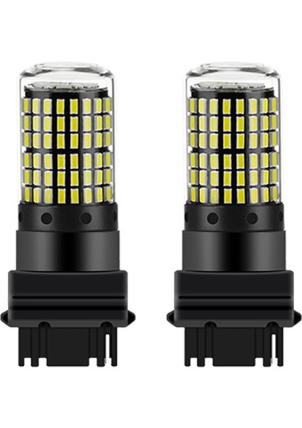 Adet LED Ampul 3156 P27W T25 3014 144SMD Canbus Lambası Yüksek Parlaklık Araba Arka Ampul Fren Lambaları Geri Vites Sinyal Lambası Beyaz (Yurt Dışından)