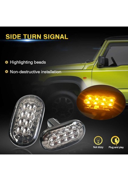 Amber LED Yan Sinyal Işıkları Suzuki Jimny Için JB74 JB64 2018- Dönüş Sinyali Gösterge Işığının Değiştirilmesi, Füme (Yurt Dışından)