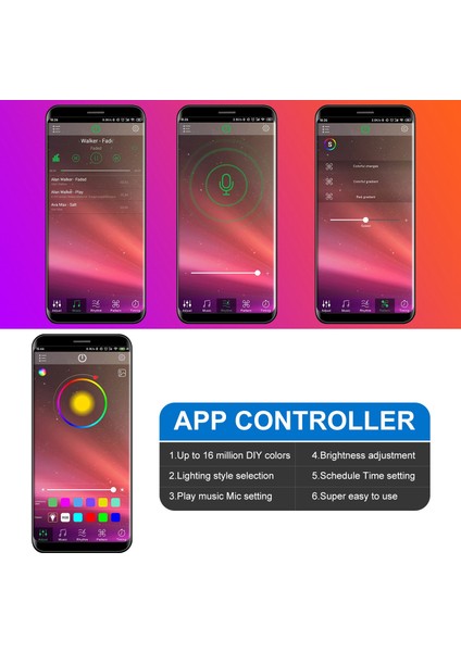 Araba LED Şerit Işığı, Iç Mekan Kontrollü Aydınlatma Kitleri, Ses Kontrolü, Müzik Çalma Kontrolü Araba Müzik Atmosfer Lambası (Yurt Dışından) fırsatları