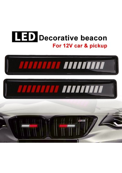 Çift Kırmızı + Beyaz Işık LED Ön Sinyal Işık Ön Izgara Ön Tampon Izgaraları Işıkları Lambalar Bmw Ford Aksesuarları Için (Yurt Dışından) fiyatları
