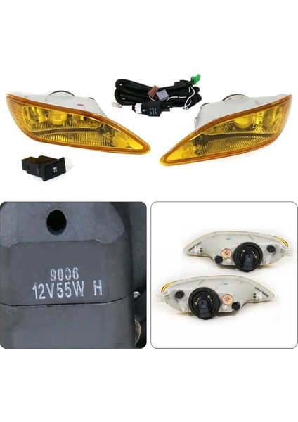 Toyota Camry 2002-2004 Corolla 2005-2008 Için Amber Lens Ön Sis Işık Lambaları Halojen Ampul Kablo Demeti 81220-AA011 (Yurt Dışından) fırsatları
