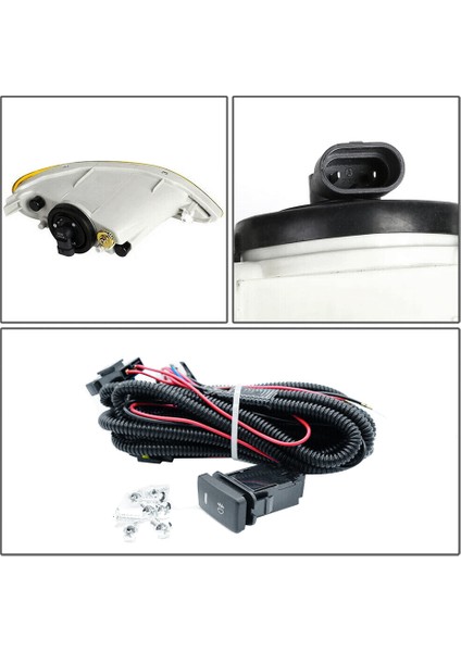 Toyota Camry 2002-2004 Corolla 2005-2008 Için Amber Lens Ön Sis Işık Lambaları Halojen Ampul Kablo Demeti 81220-AA011 (Yurt Dışından) indirimleri