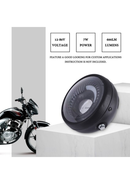 Motosiklet Cafe Racer Bobber 6.5 Inç LED Far Spiral Beyaz Yan Montaj Braketi (Yurt Dışından) indirimleri