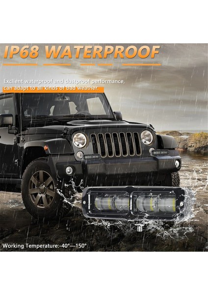 2 Adet 6 Inç LED Işık Çubuğu, 80W Sis Lambası Off Road Işıkları Kamyon Suv Atv Tekne Motosiklet Için Çalışma Işık Çubuğu, Sarı Işık (Yurt Dışından) fiyatları
