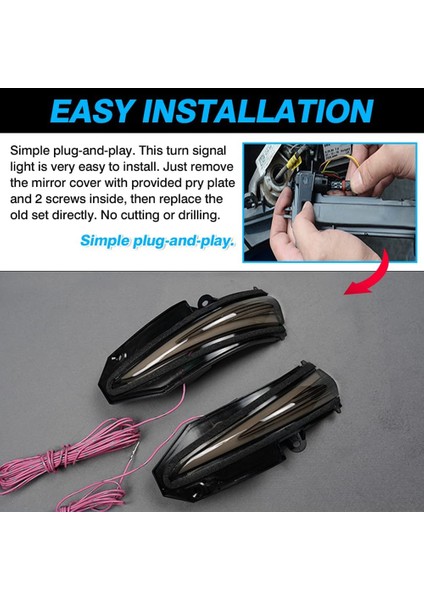 LED Yan Ayna Dikiz Işıkları Dinamik Sıralı Dönüş Sinyal Işıkları Toyota Rav4 4runner Highlander Için, Füme 2 Adet (Yurt Dışından) fırsatları