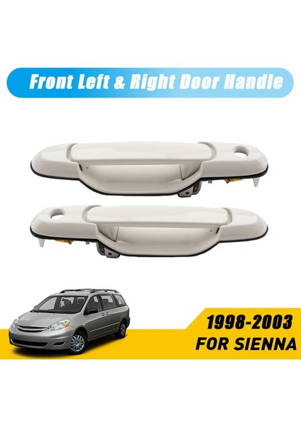 1998-2003 Toyota Sienna Sürücü ve Yolcu Tarafı Için Ön Dış Dış Kapı Kolu Çift Seti 69220-08010-A0 Beyaz (Yurt Dışından)