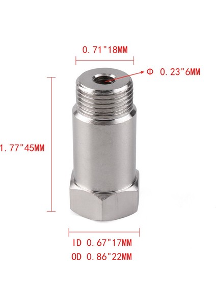 10 Adet O2 Sensörü Spacer Adaptörü Genişletici Uzatma Düz 45MM M18X1.5 Uzatma Spacer Genişletici Araba Parçaları (Yurt Dışından)