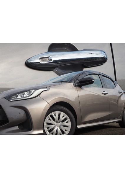Mazda 2 2023 Için Abs Krom Kapı Kulp Kılıfı Trim Dekoratör Etiket Dış Aksesuarlar (Yurt Dışından)