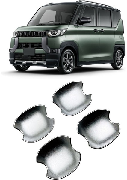 4 Adet Dış Kapı Kolu Kase Kapağı Krom Mitsubishi Delica Mini 2023 2024 Için Kapı Dış Kol Trim Etiket (Yurt Dışından)