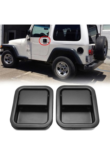Sağ Iç Kapı Kolu + Dış Kapı Kolu Takımı Jeep Wrangler 55176383AE 55176382AE 55176477AB 55176476A (Yurt Dışından)
