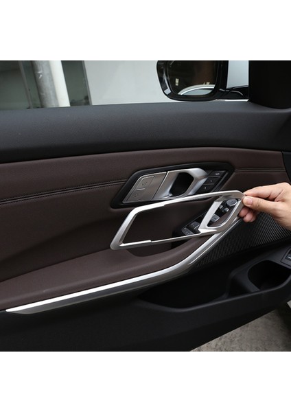 Bmw 3 Serisi G20 G28 2019-2021 Için 4 Adet Iç Kapı Kolu Trim Sticker Iç Kapı Kolu Bilek Krom Kaplama (Yurt Dışından)