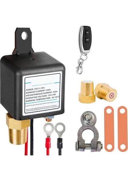 12V 250A Evrensel Akü Anahtarı Rölesi Entegre Kablosuz Uzaktan Kumanda Bağlantı Kesme Izolatör Anahtarı 1 Uzaktan (Yurt Dışından)