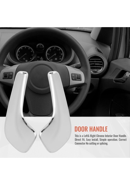 Bir Çift Araba Iç Iç Iç Kapı Kolu Kolları Krom Vauxhall Corsa Mk3 2006-2013 Corsa D 2006-2016 Kutusu (Yurt Dışından)