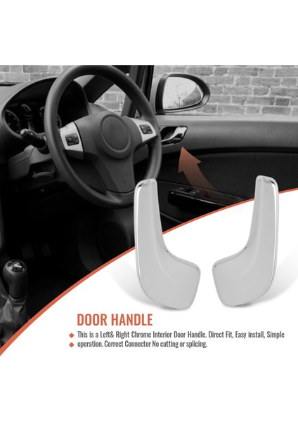 Bir Çift Araba Iç Iç Iç Kapı Kolu Kolları Krom Vauxhall Corsa Mk3 2006-2013 Corsa D 2006-2016 Kutusu (Yurt Dışından)
