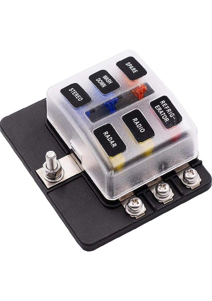 6 Yollu Kürek Terminali Bıçak 12-32V Sigorta Kutusu Tutucu LED Işık Kiti Araba Tekne Deniz Üç Tekerlekli Bisiklet Otomotiv 30A Sigortalar (Yurt Dışından)