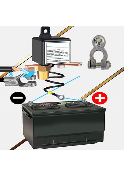 12 V 200A Evrensel Pil Anahtarı Röle Entegre Kablosuz Uzaktan Kumanda Bağlantıyı Kesme Izolatör Anahtarı 1 Uzaktan (Yurt Dışından) fırsatları