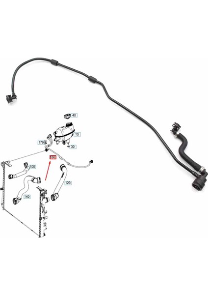 Mercedes-Benz C-Class W205 2.2 2.0 2.5 A2055016300 A2055012125 Için Sağ Soğutma Suyu Genleşme Havalandırma Hattı Motor Soğutma Suyu Hortumu (Yurt Dışından)