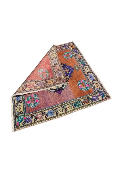 Halı El Dokuma Vintage Kırşehir Halısı 74X75 Lila Mor Küçük Yastık Yün Halı fiyatları