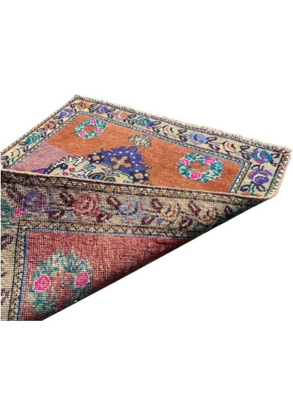 Halı El Dokuma Vintage Kırşehir Halısı 74X75 Lila Mor Küçük Yastık Yün Halı fırsatları