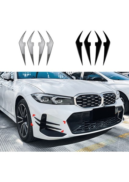 Araba Parlak Siyah Ön Tampon Yan Kanallar Splitter Spoiler Sis Lambası Hava Firar Trim Için Bmw G20 G21 Lcı M Spor 2023+ (Yurt Dışından)