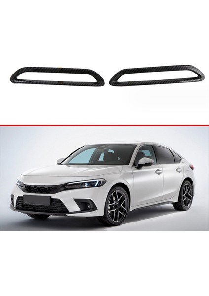 Honda Civic Hatchback 2023 Için Araba Karbon Fiber Arka Sis Lambası Lambası Kapağı Trim Sis Lambası Çerçeve Çerçeve (Yurt Dışından)
