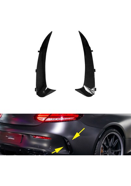 Mercedes-Benz C Sınıfı W205 C43 Amg 2015-2019 Için Araba Arka Tampon Dudak Spoiler Kanards Trimi Snap-In Tipi (Yurt Dışından)