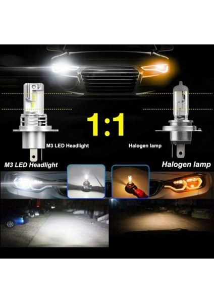 H4 Hb2 9003 Araba LED Entegre Far Ampulü M3 Mini Uzun ve Kısa Far Zes Çipleri 6000K Kablosuz Doğrudan Fiş (Yurt Dışından) modelleri