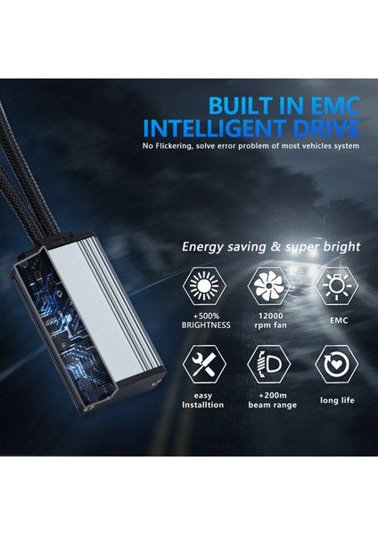 Araba LED Far Ampulü 300W 30000LM 9005 9006 H7 H11 6000K Beyaz Sis Lambası P9 (9006) (Yurt Dışından) fiyatları