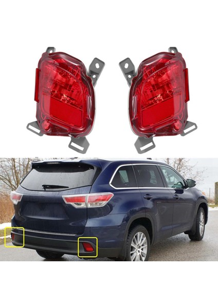 1 Çift Araba Sol Sağ Arka Tampon Sis Lambası Park Uyarı Reflektör Arka Lambaları Toyota Highlander 2014 2015 2016 (Yurt Dışından) fiyatları