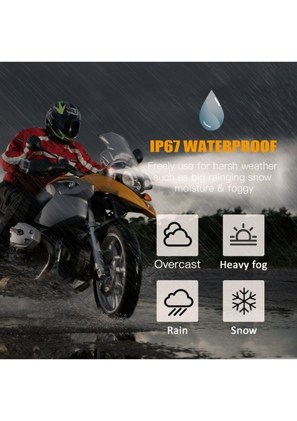 Motosiklet Farı 30W LED Spot Işıkları Moto Yardımcı Aydınlatmaları Drl Motosiklet Lambaları Sis Lambası, Beyaz + Sarı Işık (Yurt Dışından) fiyatları