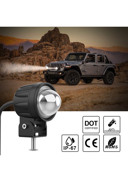 Motosiklet Farı 30W LED Spot Işıkları Moto Yardımcı Aydınlatmaları Drl Motosiklet Lambaları Sis Lambası, Beyaz + Sarı Işık (Yurt Dışından) modelleri