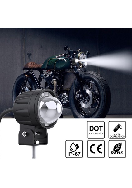 Motosiklet Farı 30W LED Spot Işıkları Moto Yardımcı Aydınlatmaları Drl Motosiklet Lambaları Sis Lambası, Beyaz + Sarı Işık (Yurt Dışından) fırsatları