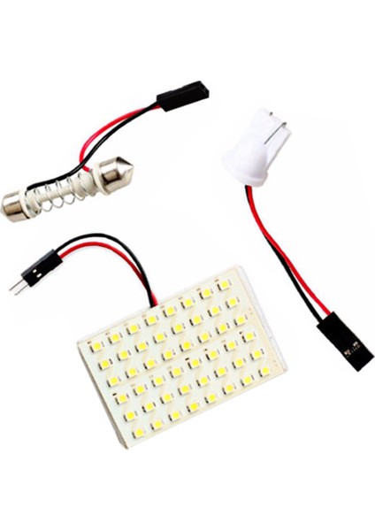 48 Smd Cob LED T10 4W 12V Beyaz Işık Araba Iç Panel Işıkları Tavan Lambası Ampulü (Yurt Dışından)